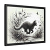 Gallery Canvas Wraps - Charcoal Garden Cat #3 - Framed