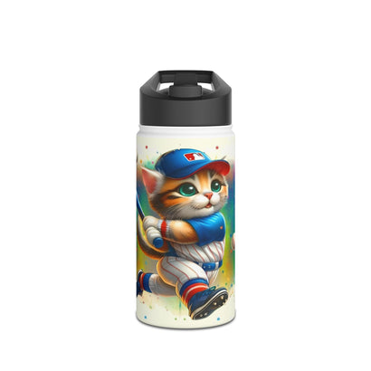 Baseball - Kids Stainless Steel Water Bottle (12oz)