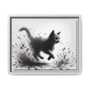 Gallery Canvas Wraps - Charcoal Garden Cat #1 - Framed