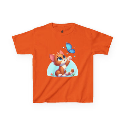 Cute Cat and Butterfly - Youth T-Shirt