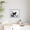 Gallery Canvas Wraps - Charcoal Garden Cat #1 - Framed