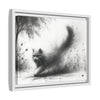 Gallery Canvas Wraps - Charcoal Garden Cat #4 - Framed