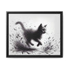 Gallery Canvas Wraps - Charcoal Garden Cat #1 - Framed