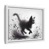 Gallery Canvas Wraps - Charcoal Garden Cat #1 - Framed