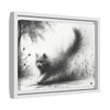 Gallery Canvas Wraps - Charcoal Garden Cat #4 - Framed
