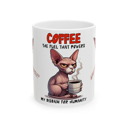 Coffee Disdain  - Ceramic Mug, (11oz, 15oz)