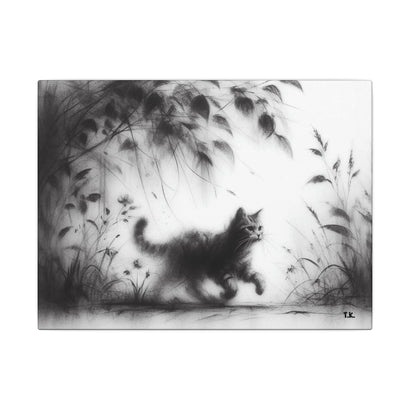 Canvas Wrap - Charcoal Garden Cat #5 - Unframed