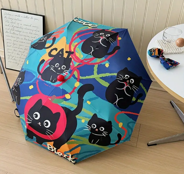 Chic Vintage Cat Design Umbrella